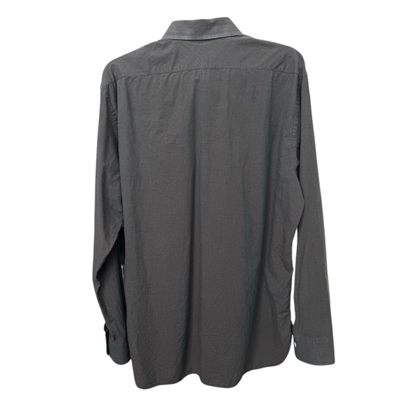 Billy Reid Slim Cut Button Down Dress Shirt Men’s Size XL Charcoal Grey Cotton - Picture 4 of 9